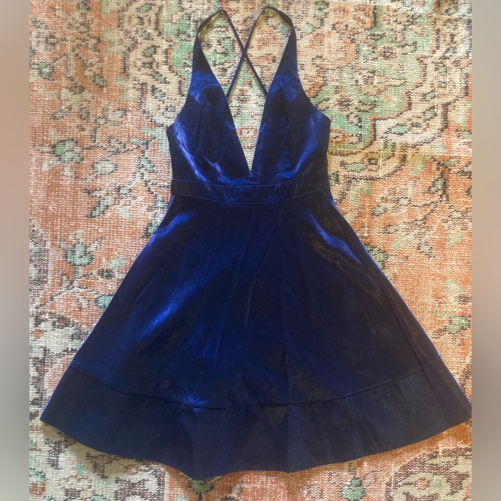Blue satin dress